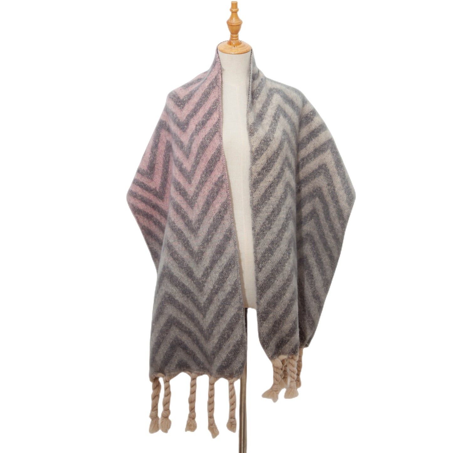 European And American Autumn And Winter Knotted Coarse Braid Imitated Mohair Jacquard
