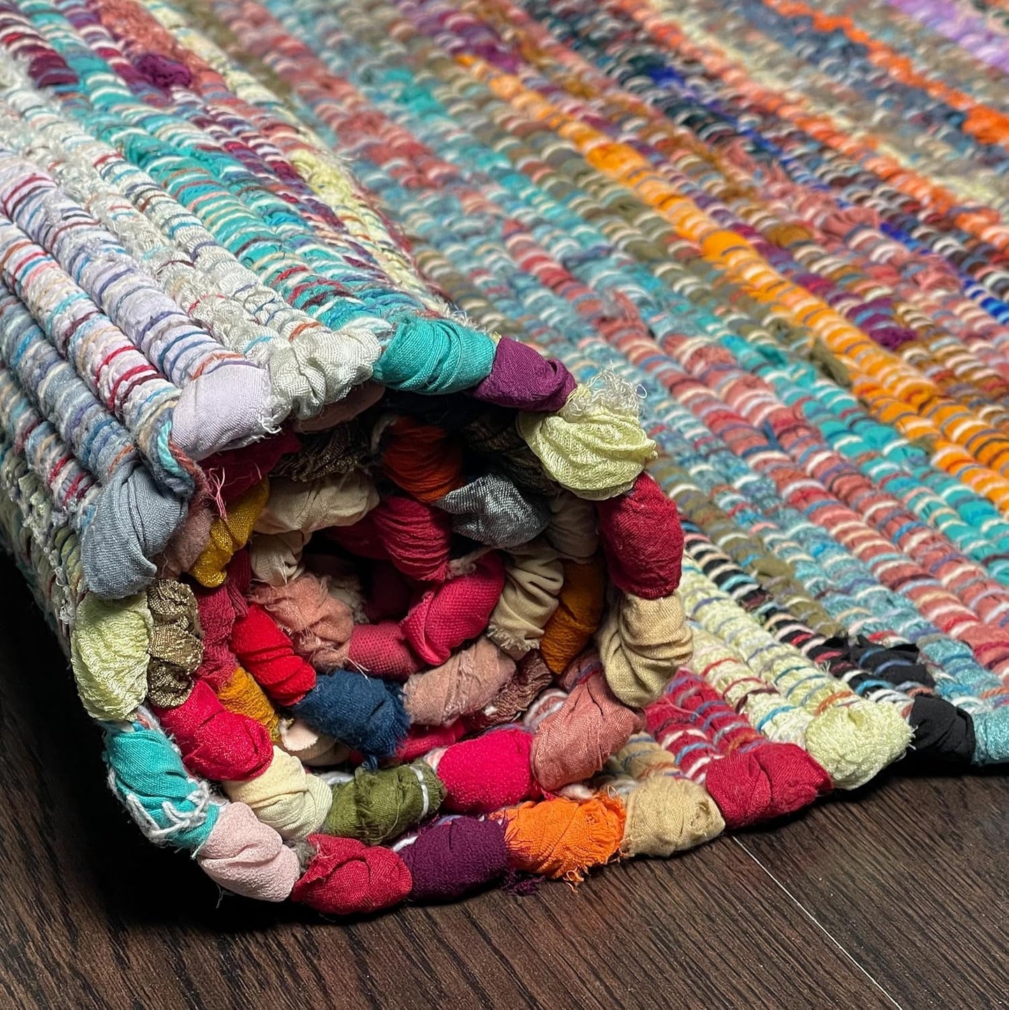 Chardin Home Recycled Cotton Rag Rug — Vibrant, Unique & Durable