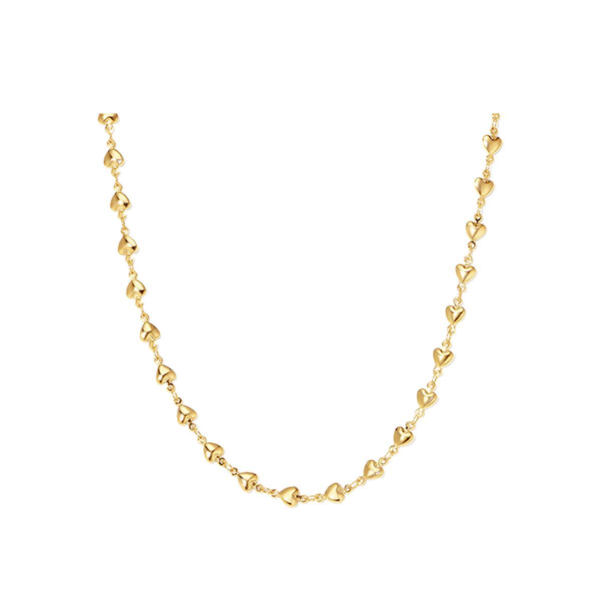 French-style Minimal Luxe Heart-to-Heart Titanium Steel Necklace For Women