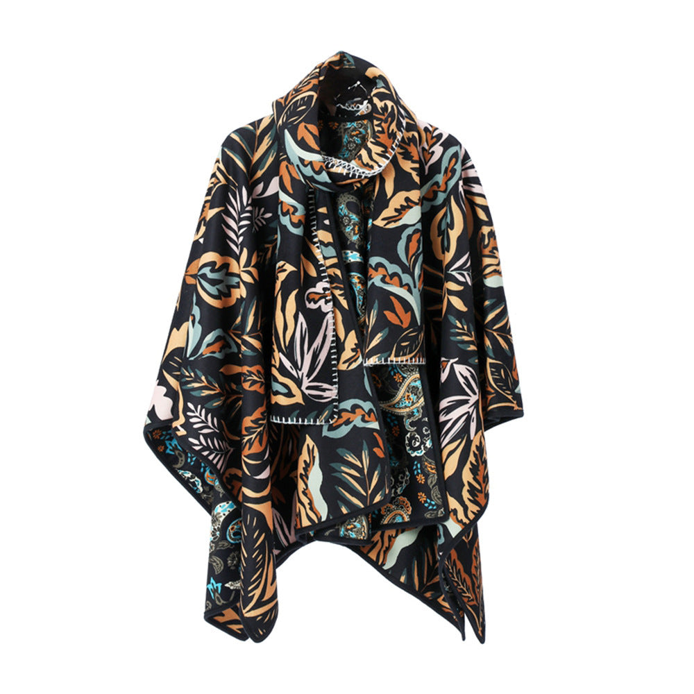 Paisley Double-sided Cross Shawl Scarf Suit