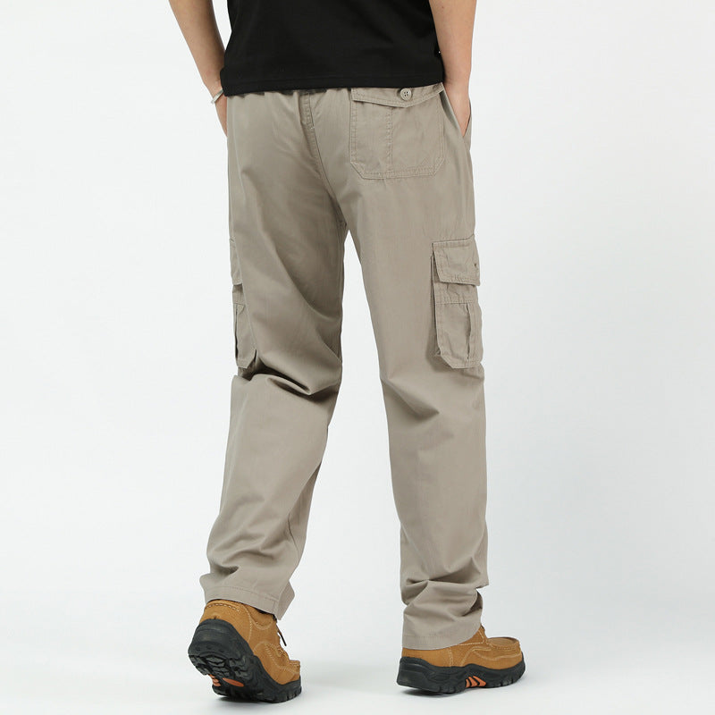 Men's Casual Plus-Size Multi-Pocket Work Pants