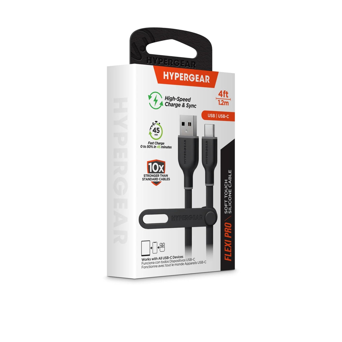 HyperGear Flexi PRO USB to USB-C Cable – 4ft