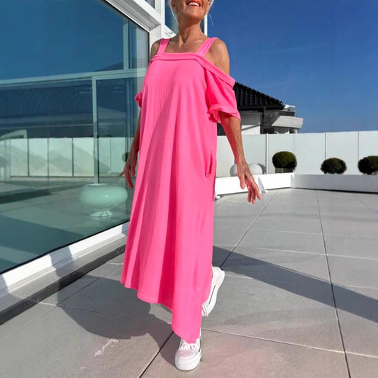 Suspenders Loose Long Dress Cotton