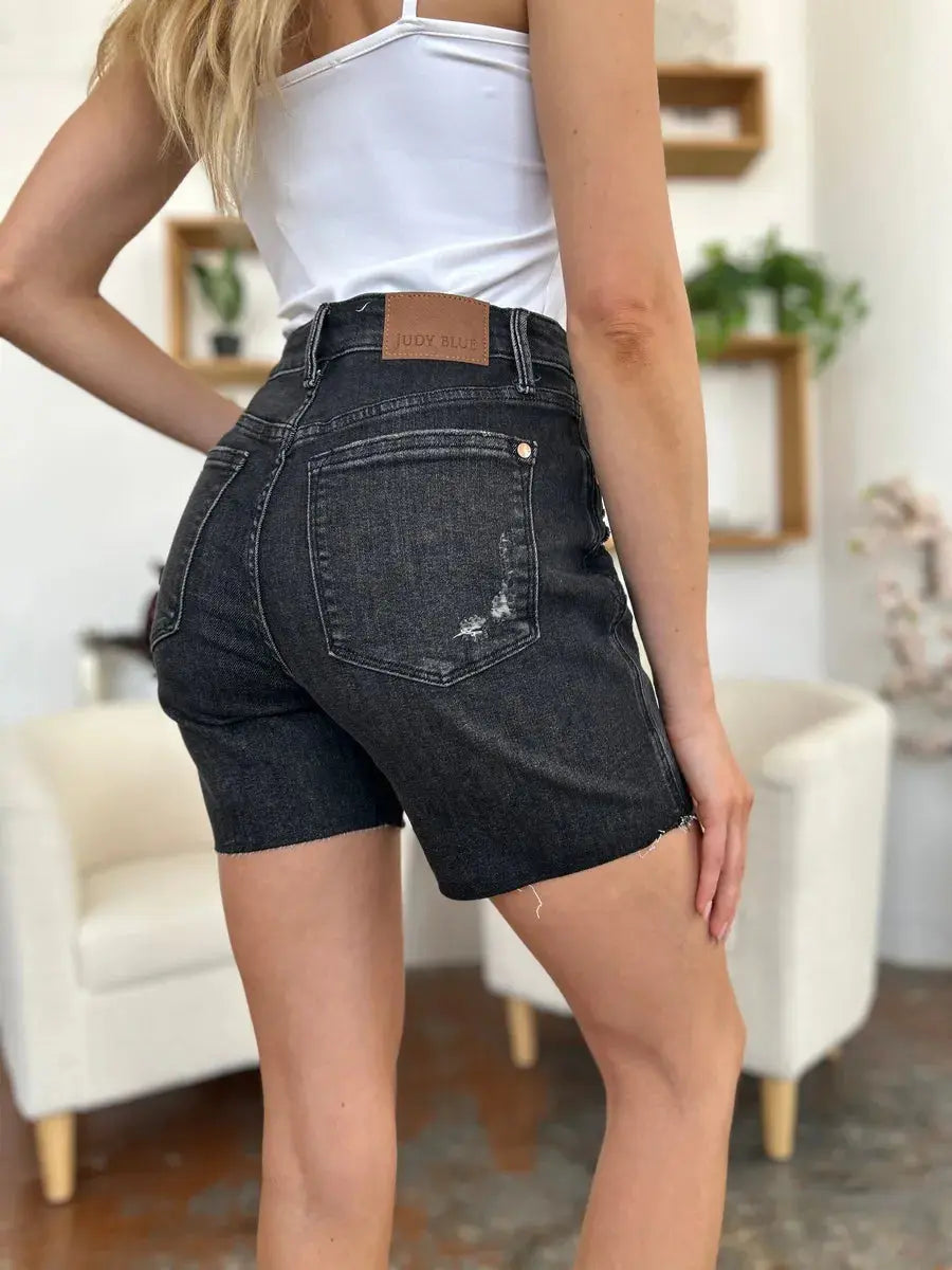 Judy Blue Jeans - Full Size High Waist Rigid Magic Denim Shorts