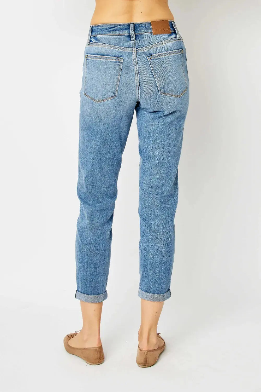 Full Size/Plus Size Cuffed Hem Slim Judy Blue Jeans