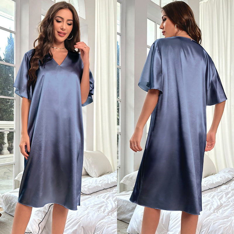 Large Size Ice Silk Pajamas Cooling Feeling Thin