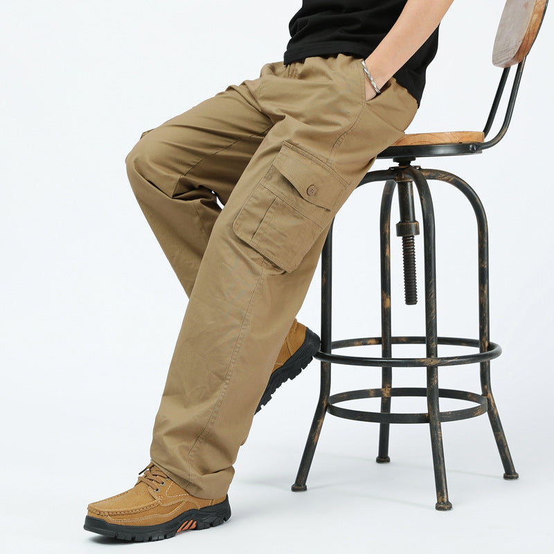 Men's Casual Plus-Size Multi-Pocket Work Pants