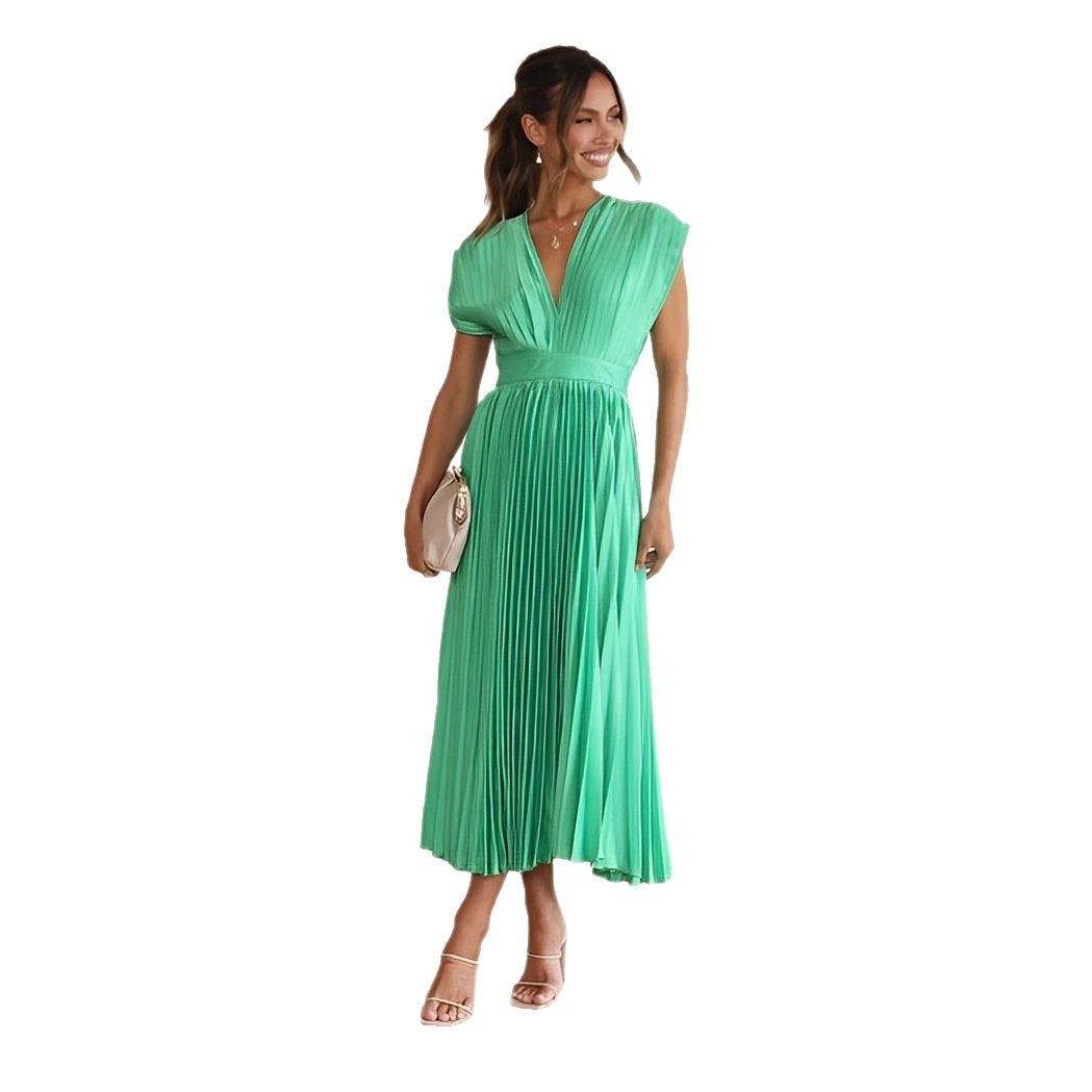 V-neck Satin Dress
