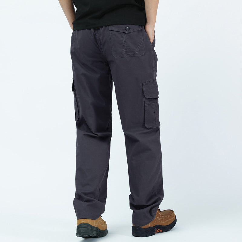 Men's Casual Plus-Size Multi-Pocket Work Pants