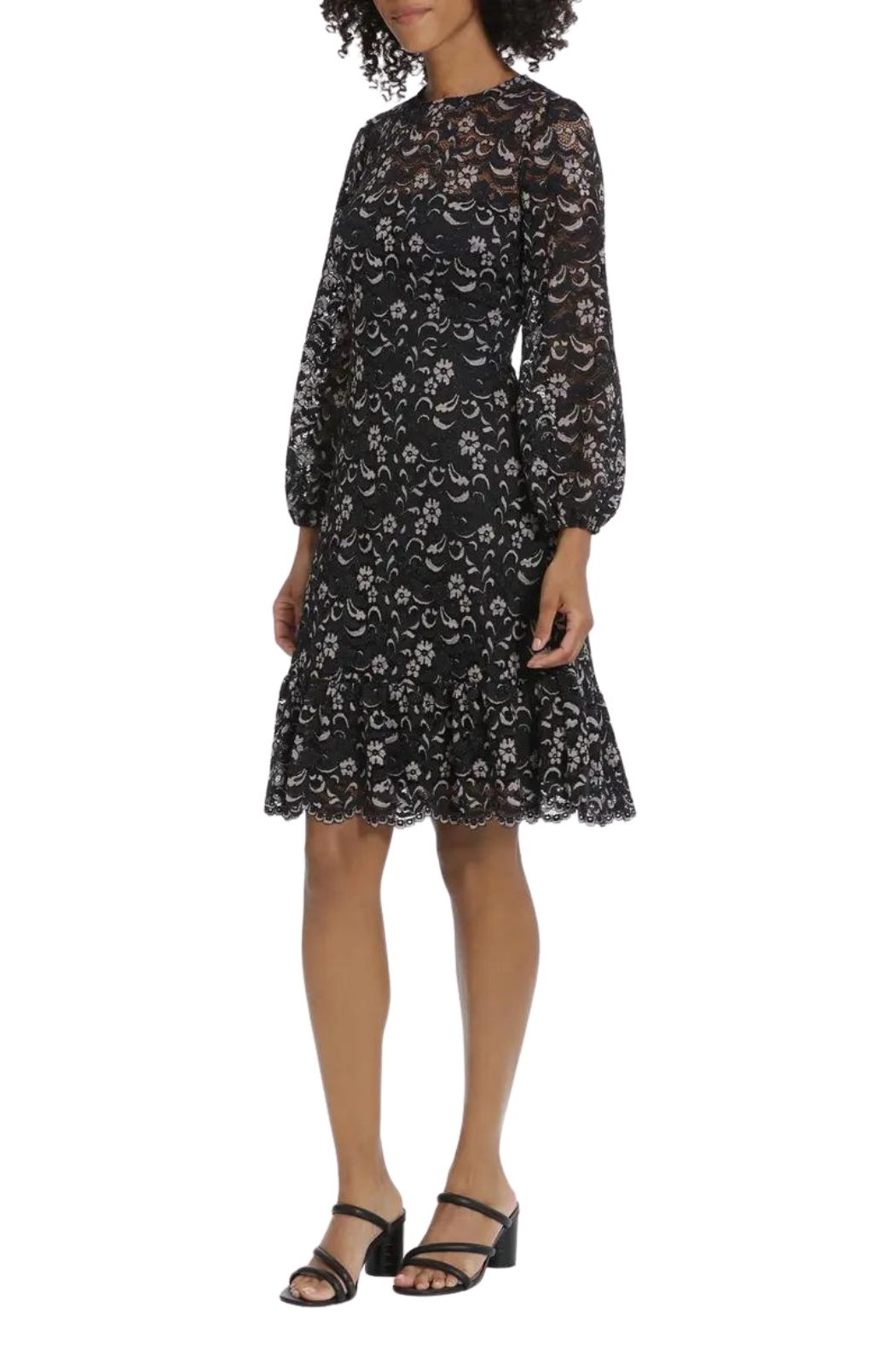 Maggy London Floral Lace Long Sleeve Fit & Flare Dress