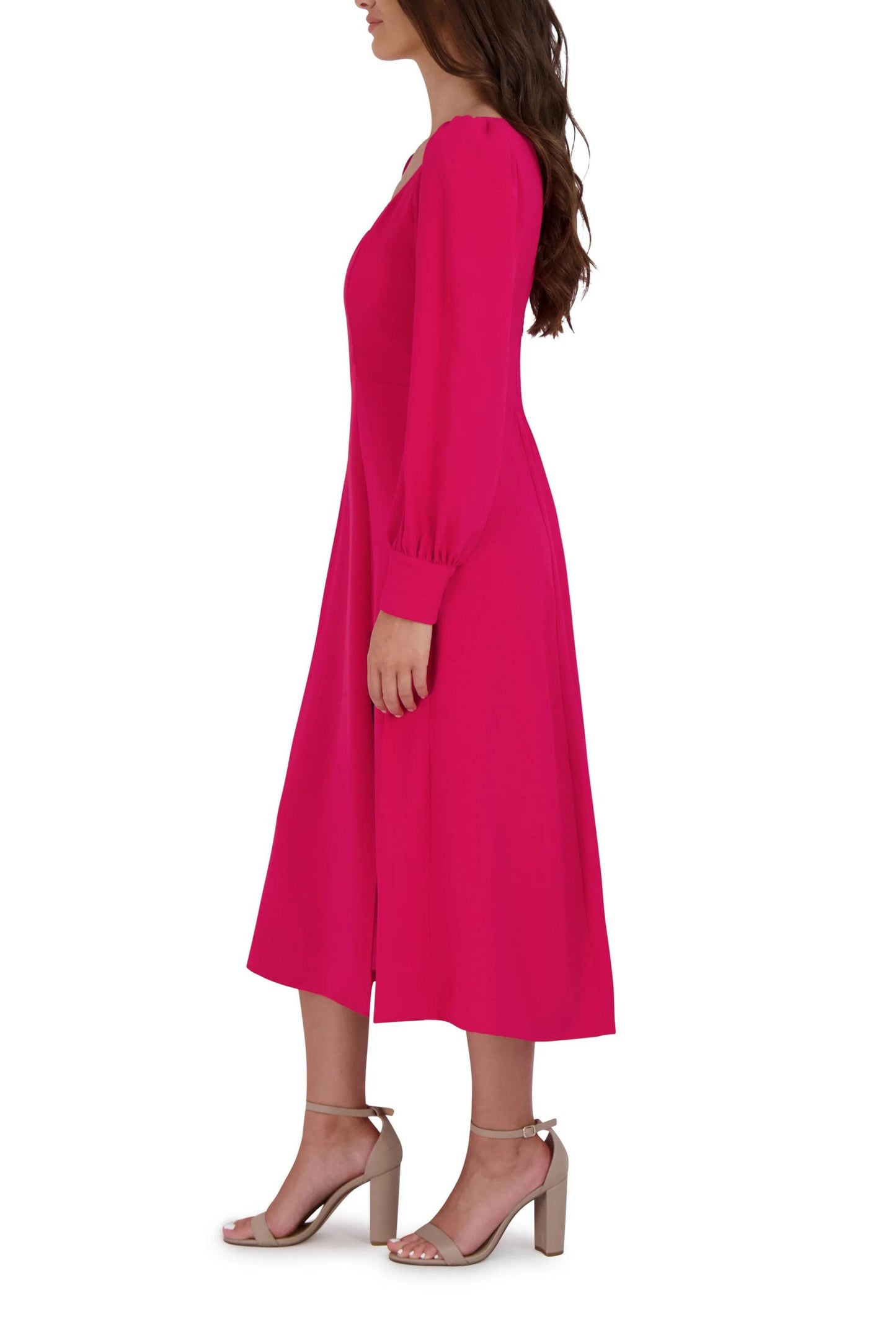 Julia Jordan Long Sleeve Front Slit Dress