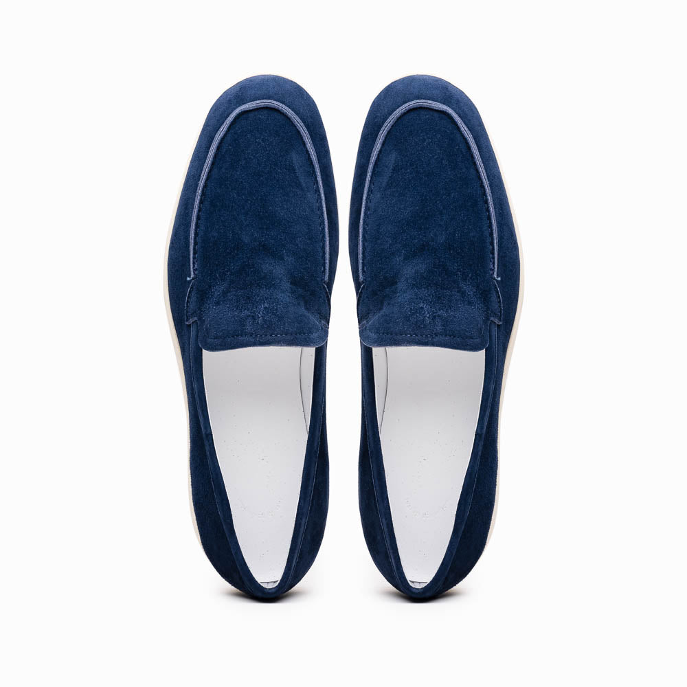 16-621-NVY LIVORNO Sueded Italian Goatskin Loafer Navy