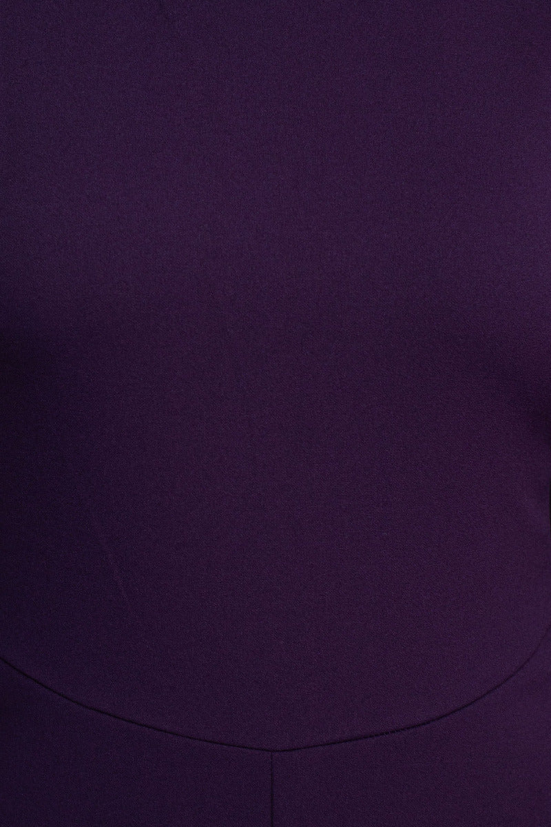 Connected Apparel Popover Neck Chiffon Long Sleeve Zipper Back Solid Jumpsuit