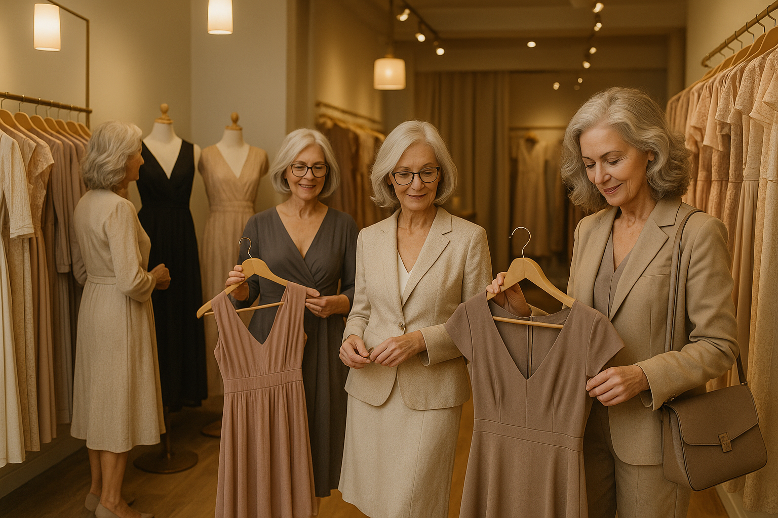women's dress shop add mature women with grey hair